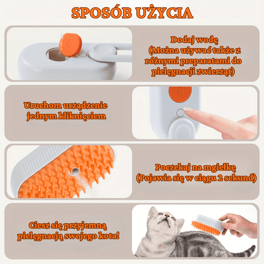 FutroSpa - Elektryczna Szczotka dla Pupila 3w1 z Parą